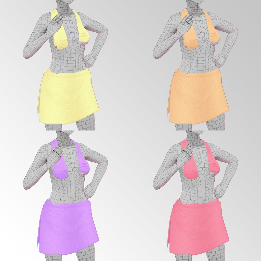 首掛けタオル&腰巻タオル【VRoid用衣装】