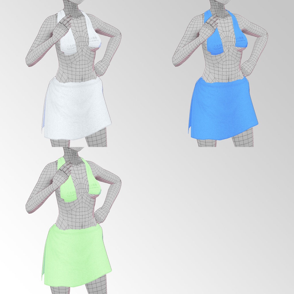 首掛けタオル&腰巻タオル【VRoid用衣装】