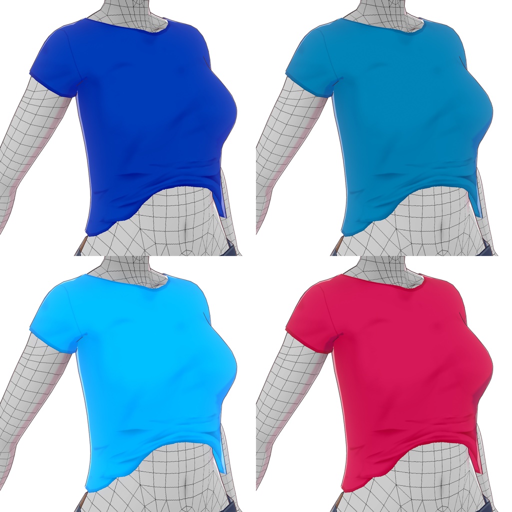 【Old ver.】おなかが冷えそうなTシャツ【VRoid用衣装】