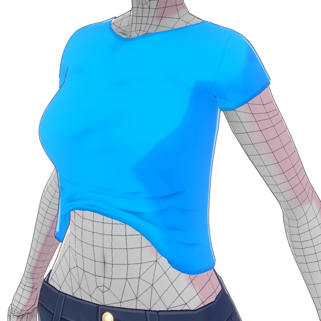 【Old ver.】おなかが冷えそうなTシャツ【VRoid用衣装】