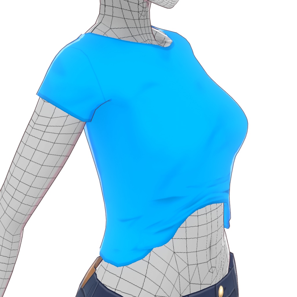 【Old ver.】おなかが冷えそうなTシャツ【VRoid用衣装】