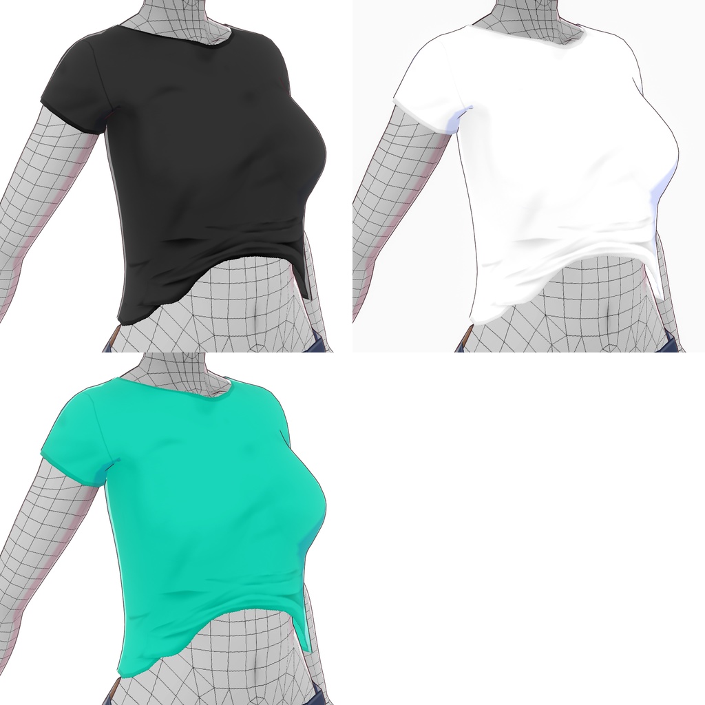 【Old ver.】おなかが冷えそうなTシャツ【VRoid用衣装】