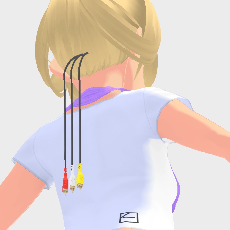 うっかりしまい忘れたRCAケーブル【VRoid用髪型】