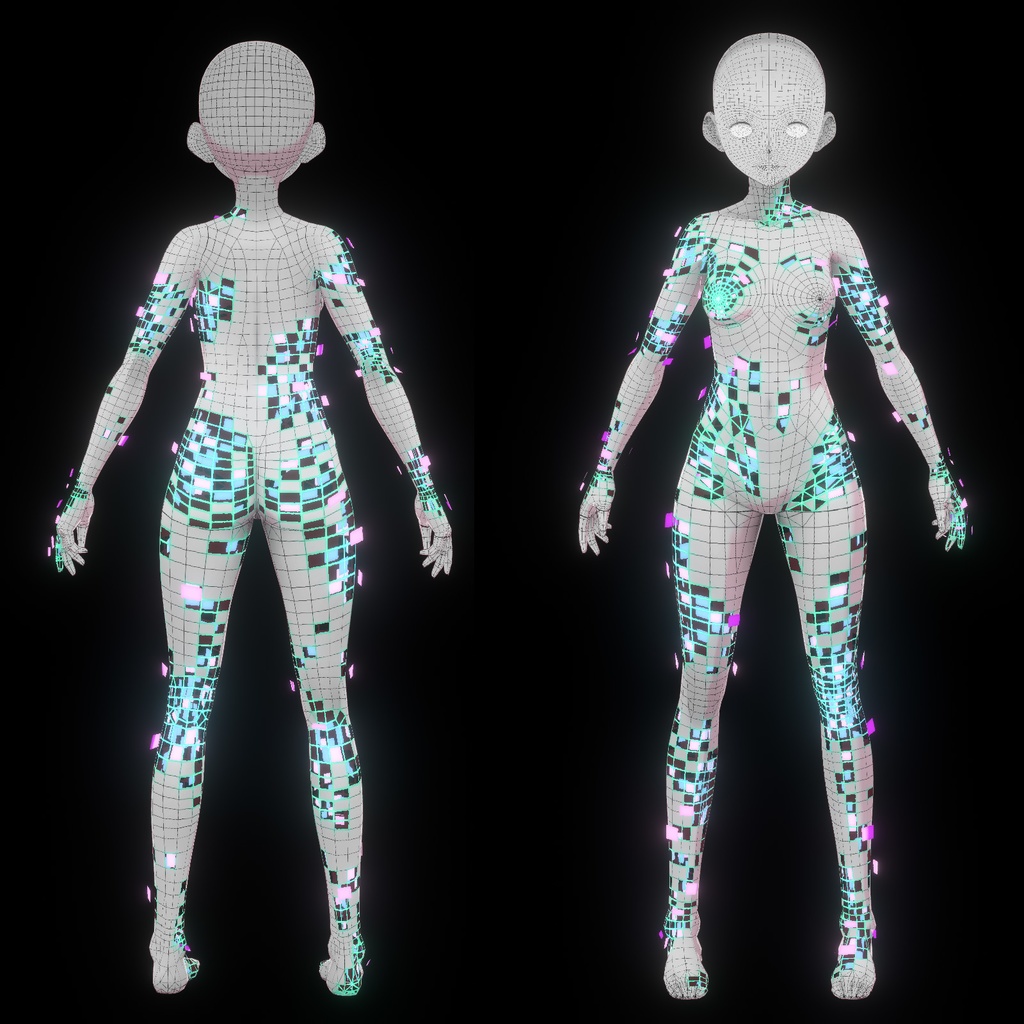 モデルの形状保持に深刻なエラーが発生していそうな衣装【VRoid用衣装】