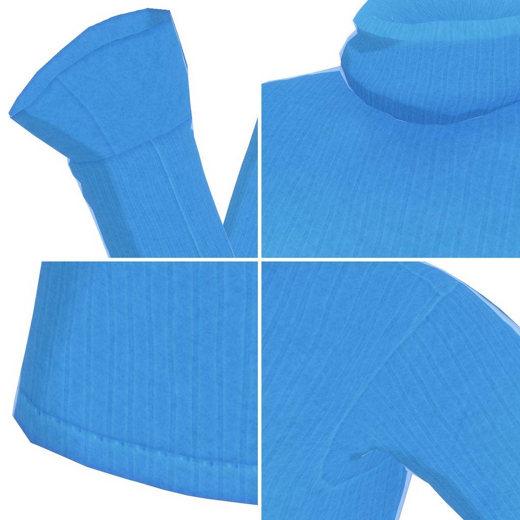 ちょっと袖の長めなタートルネック【VRoid用衣装】