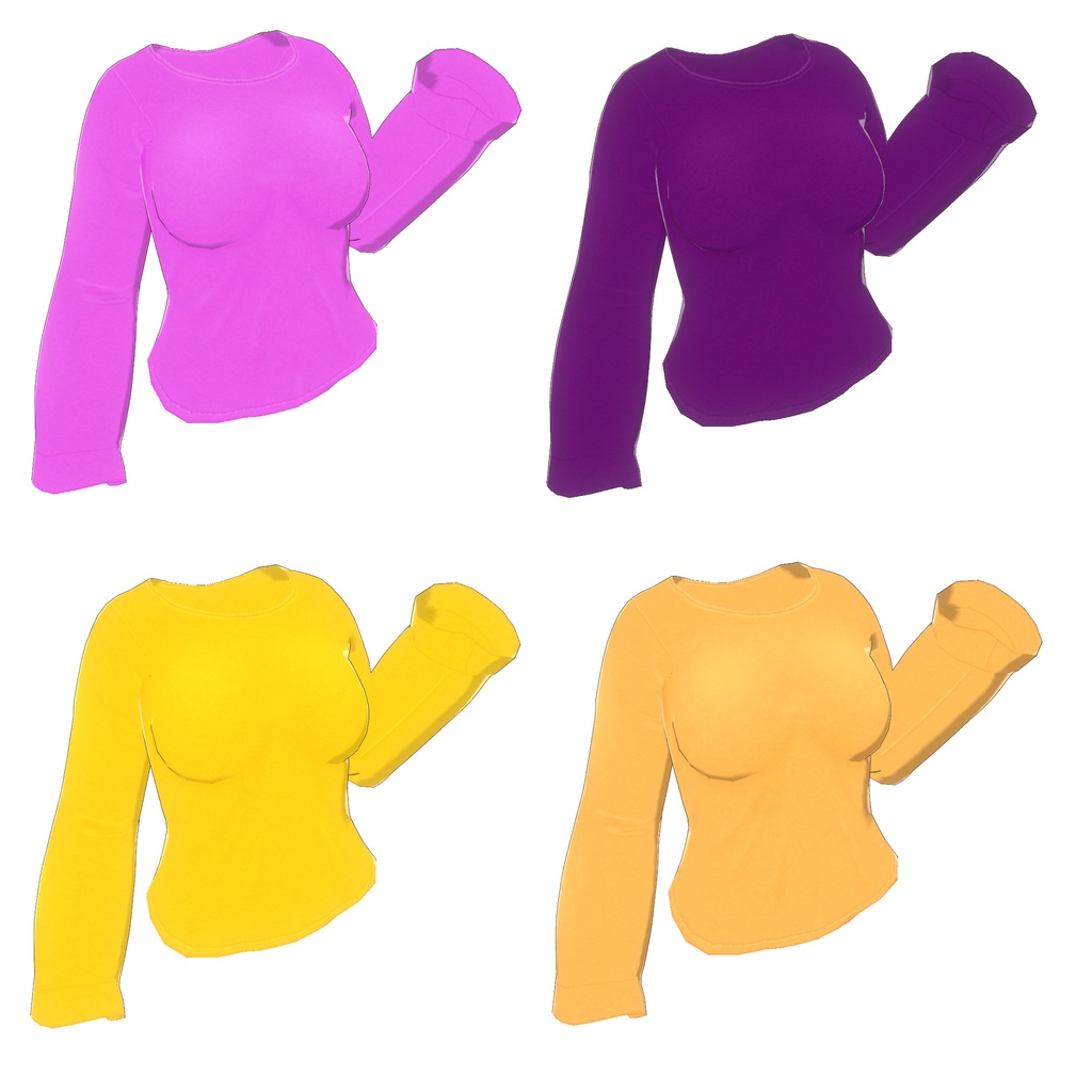 首もと広めのゆるトレーナー【VRoid用衣装】