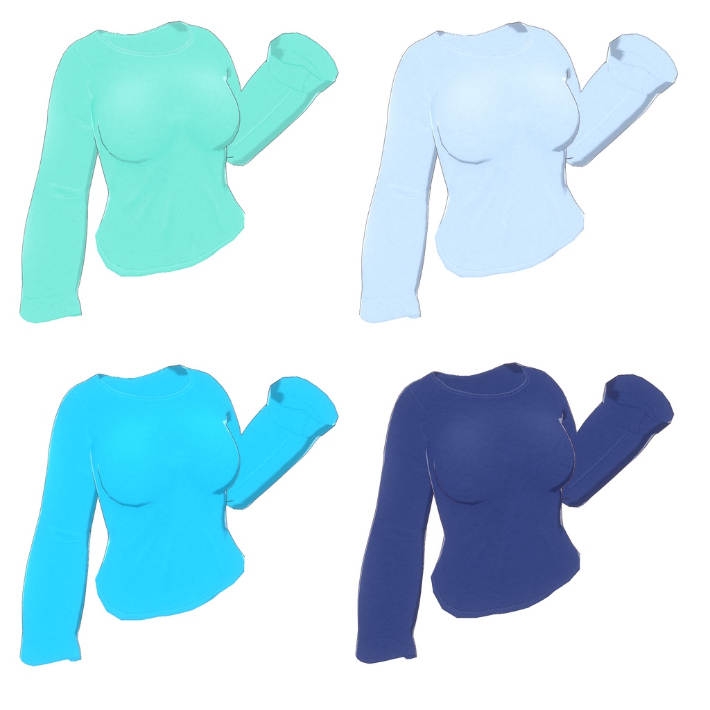 首もと広めのゆるトレーナー【VRoid用衣装】