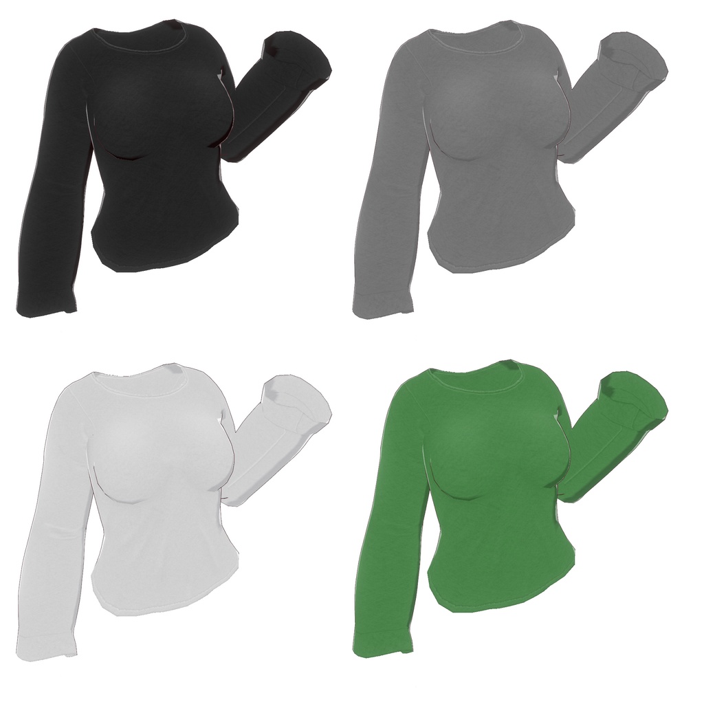 首もと広めのゆるトレーナー【VRoid用衣装】