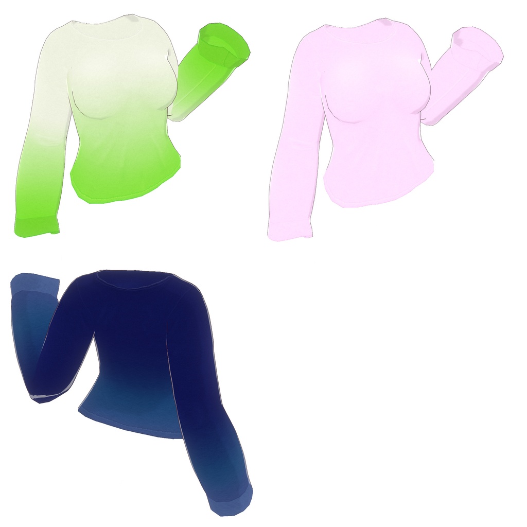 首もと広めのゆるトレーナー【VRoid用衣装】