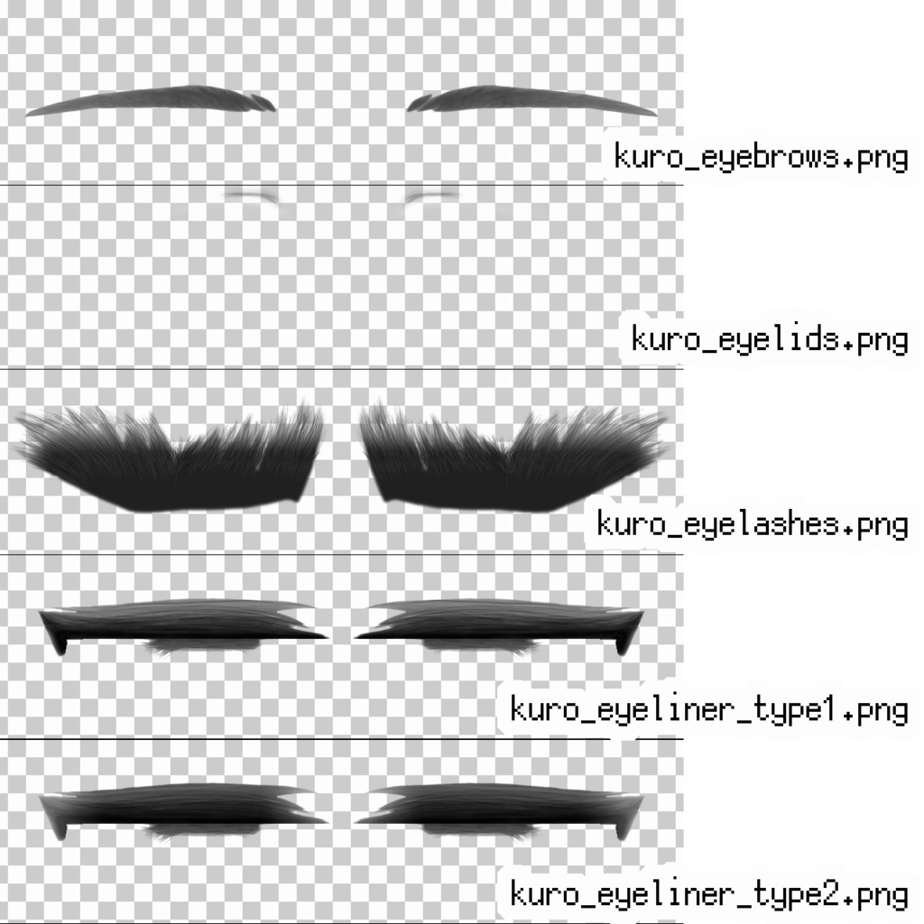 まつ毛ばっちりめの目まわりメイクセット【VRoid用アイテム】
