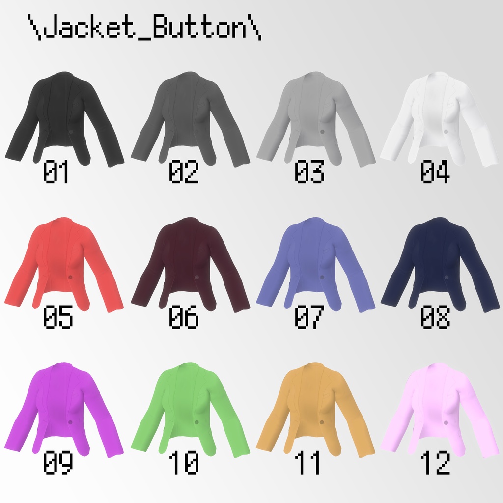 かっちりしすぎないジャケット&パンツのセット【VRoid用衣装】