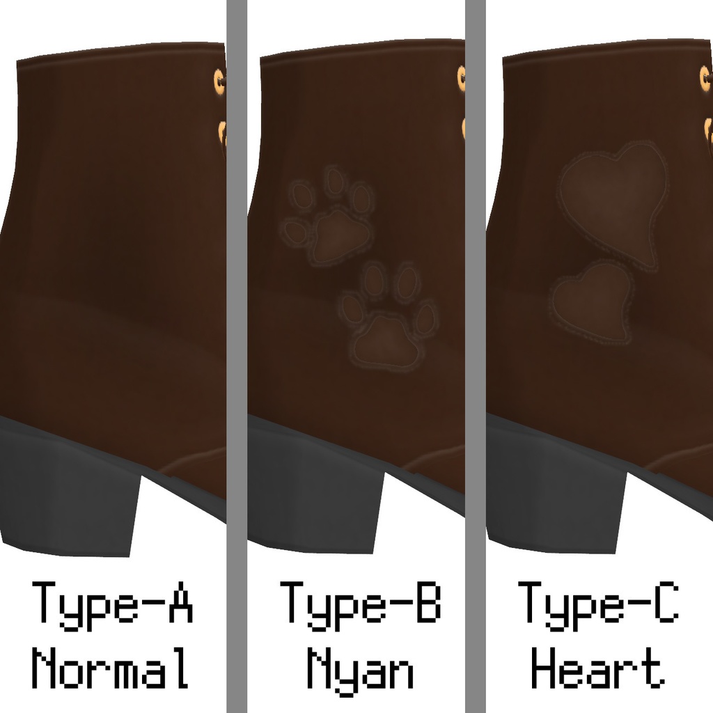 質感にこだわってみた短めブーツ【VRoid用衣装】