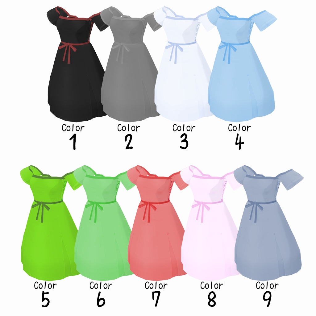 涼しげワンピース【VRoid用衣装】