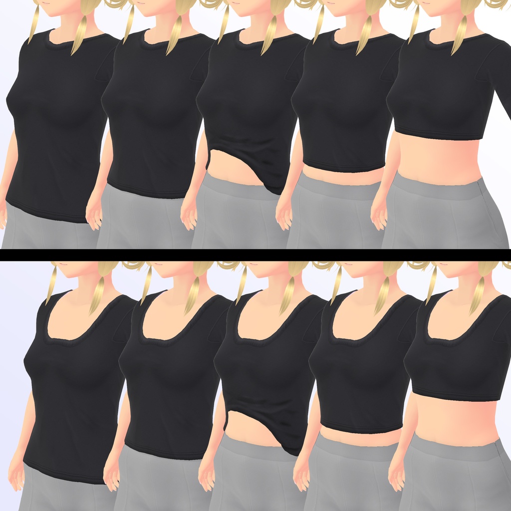 無地のシンプルなTシャツ【VRoid用衣装】