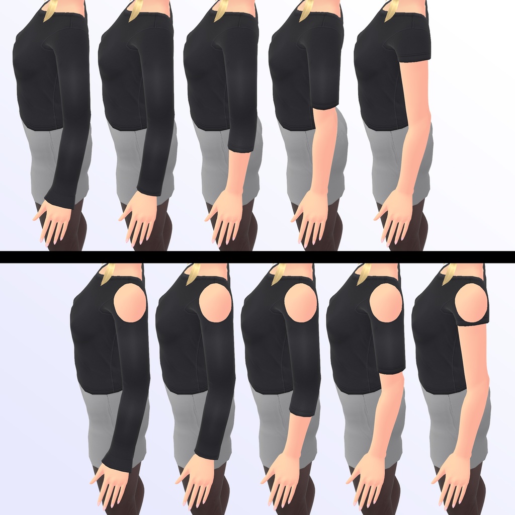 無地のシンプルなTシャツ【VRoid用衣装】