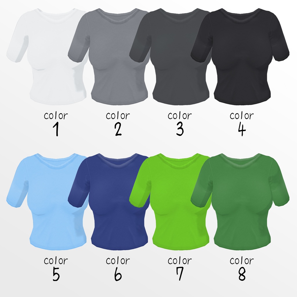無地のシンプルなTシャツ【VRoid用衣装】