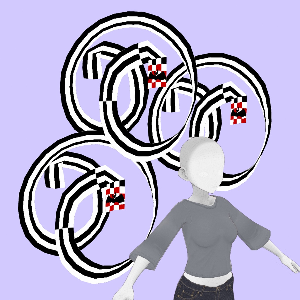 ただようコウモリ、舞い上がる落ち葉【VRoid用髪型】