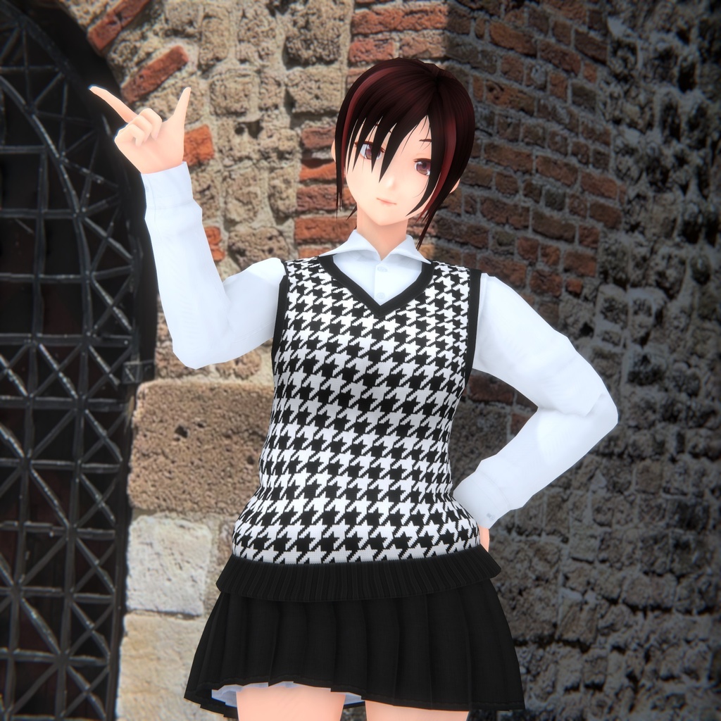 シックなモノクロコーデ【VRoid用衣装セット】