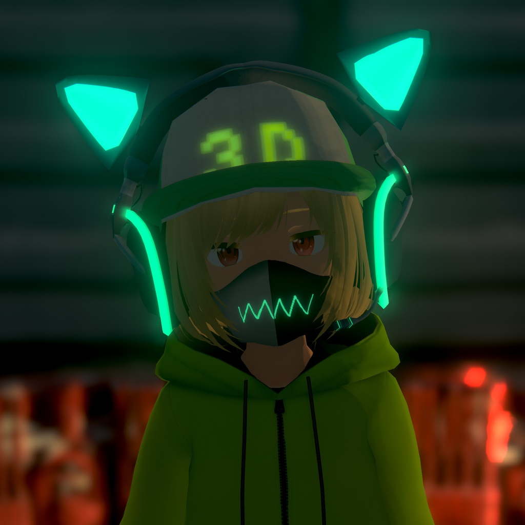 意外と無かったシンプルなマスク【VRoid用髪型アクセサリ】