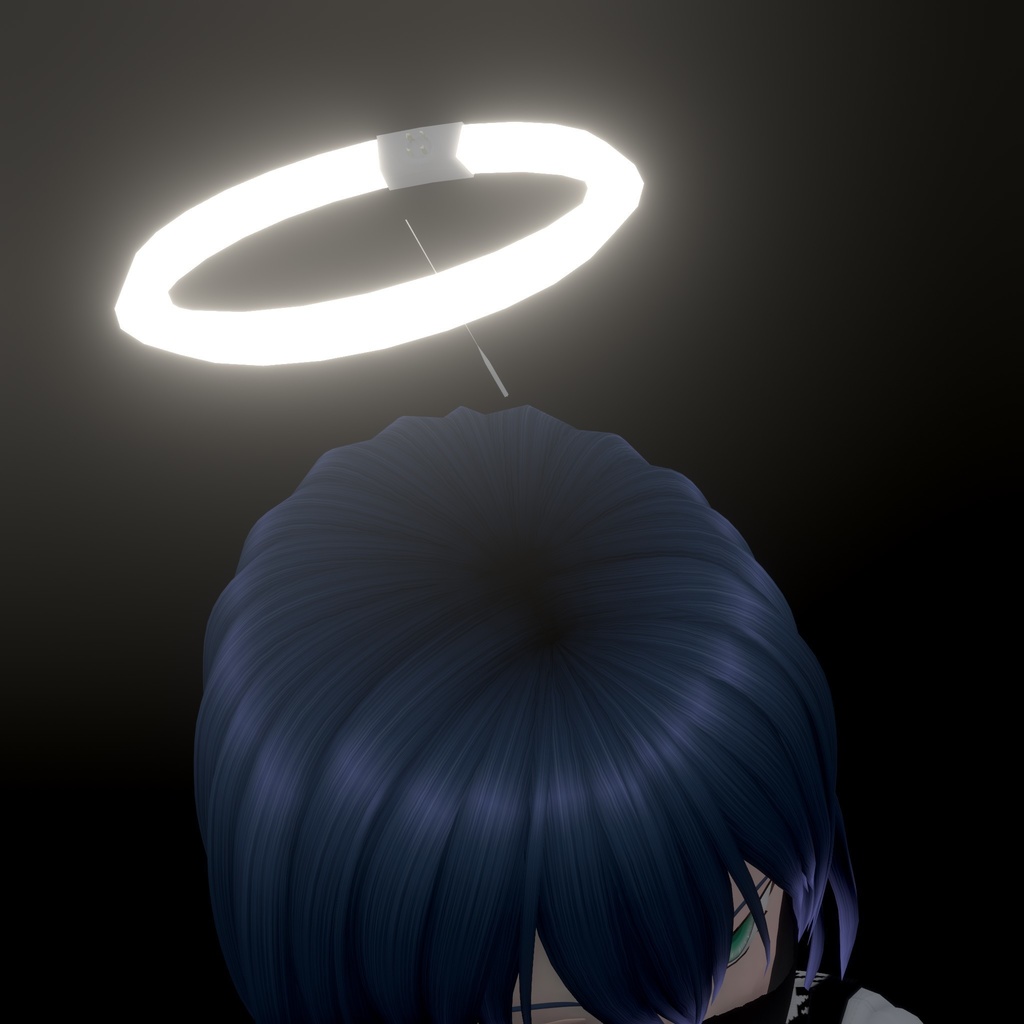 明るい蛍光灯な天使の輪【VRoid用髪型アクセサリ】