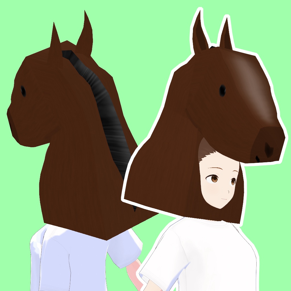 シンプルな馬のかぶりもの【VRoid用髪型】