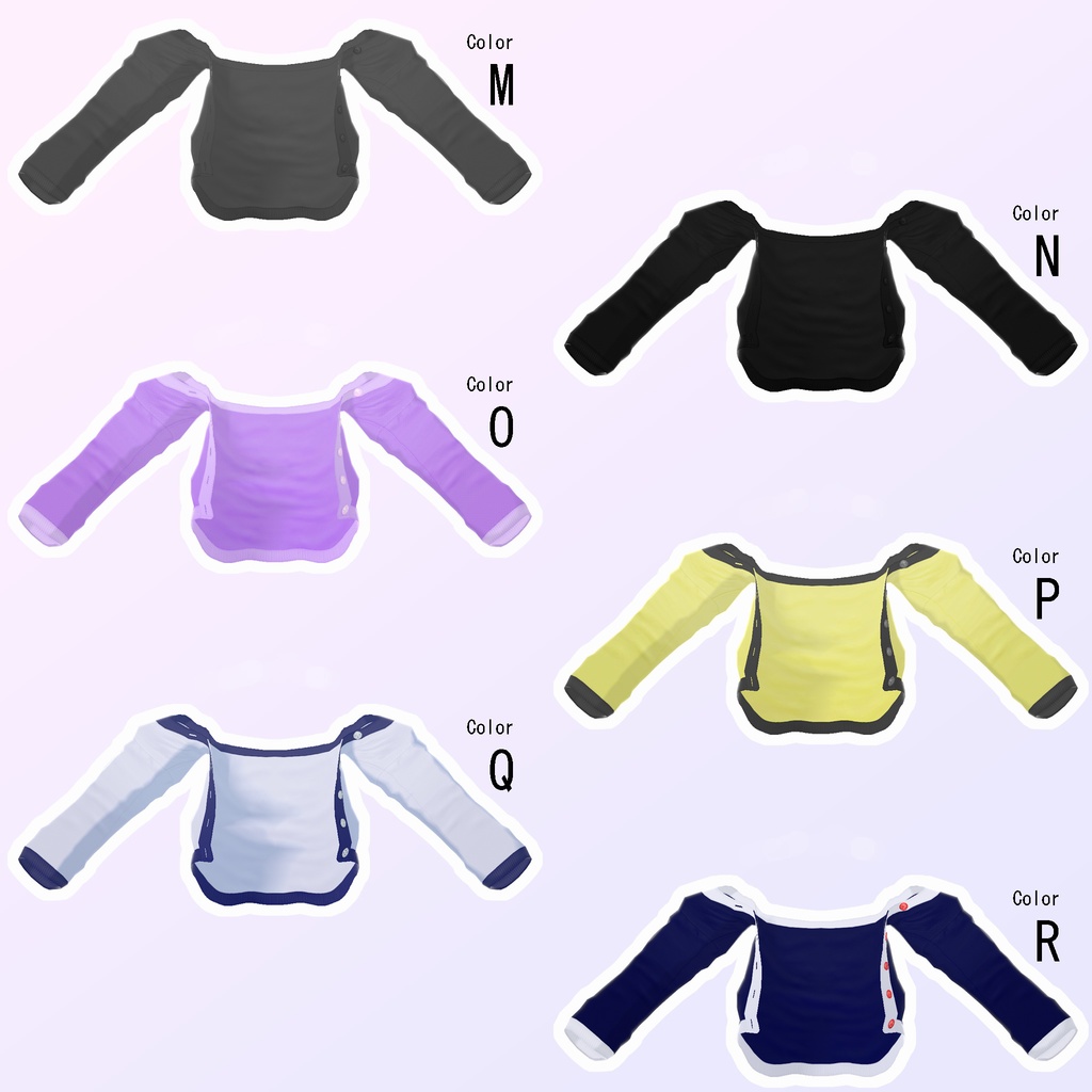 着崩しオフショルなカーディガン【VRoid用衣装】