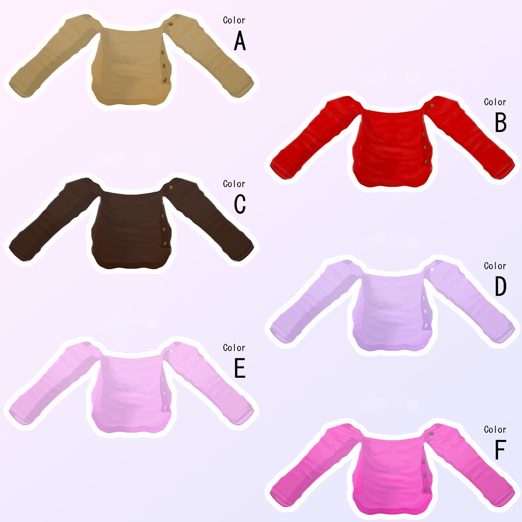 着崩しオフショルなカーディガン【VRoid用衣装】