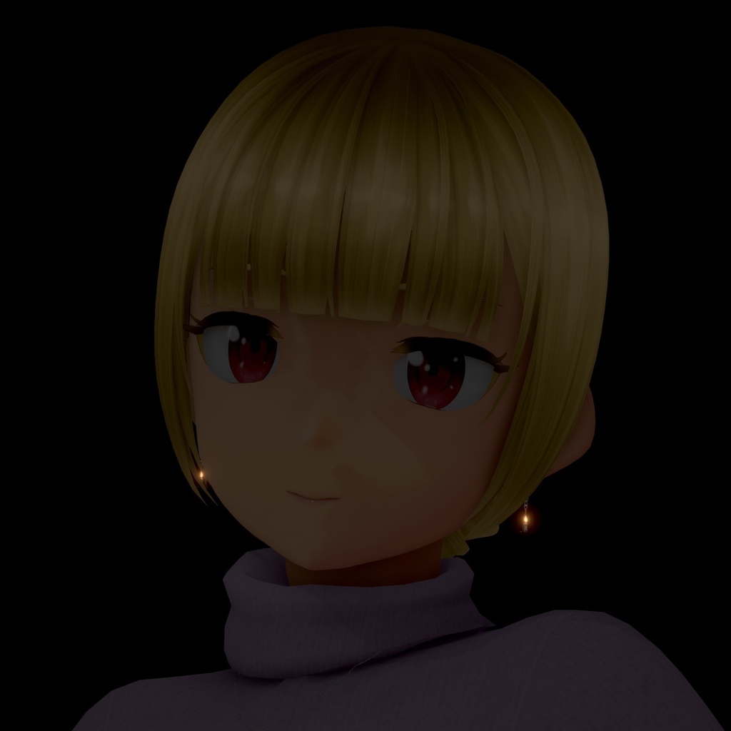 ぼんやり光る燭台イヤリング【VRoid用髪型アクセサリ】