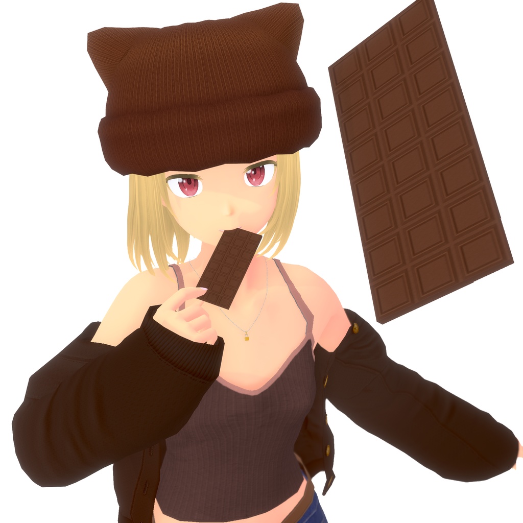 板チョコのようなもの【VRoid用髪型アクセサリ】