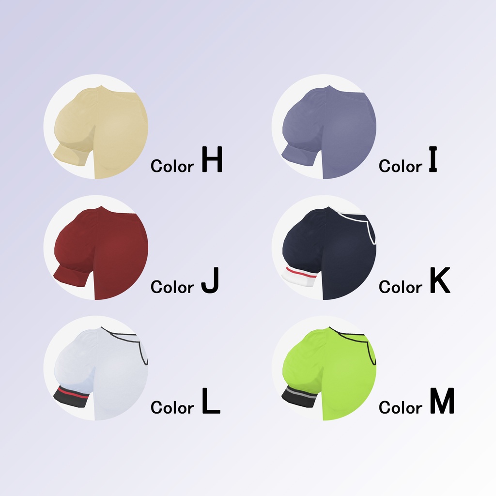 ふわっとかわいいパフスリーブのシャツ【VRoid用衣装】