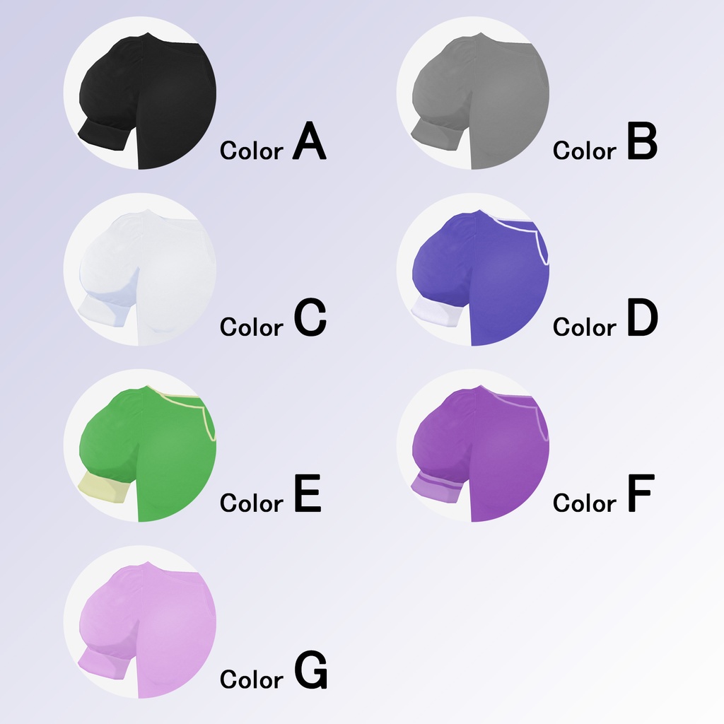 ふわっとかわいいパフスリーブのシャツ【VRoid用衣装】