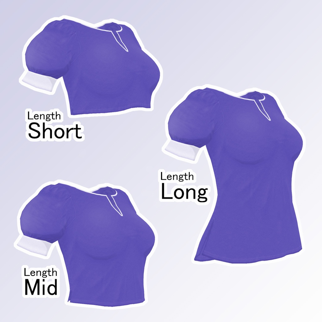 ふわっとかわいいパフスリーブのシャツ【VRoid用衣装】