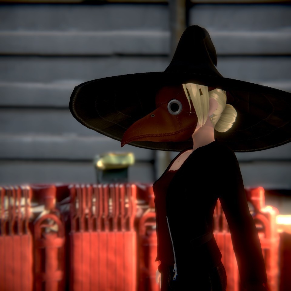 革のようなもので作られた嘴状のマスク【VRoid用アクセサリ】