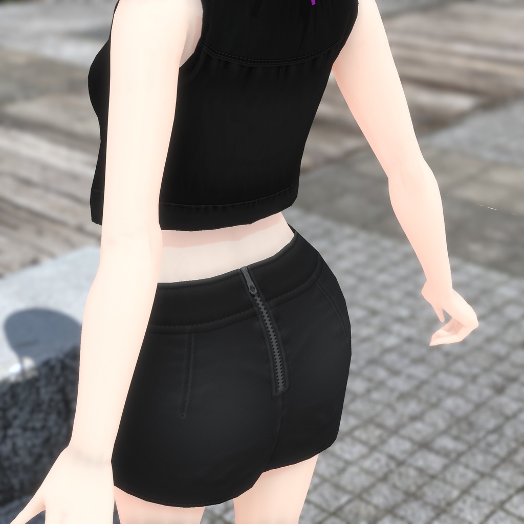 涼しげ動きやすそうなベストコーデ【VRoid用衣装】