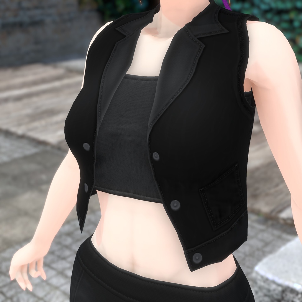 涼しげ動きやすそうなベストコーデ【VRoid用衣装】