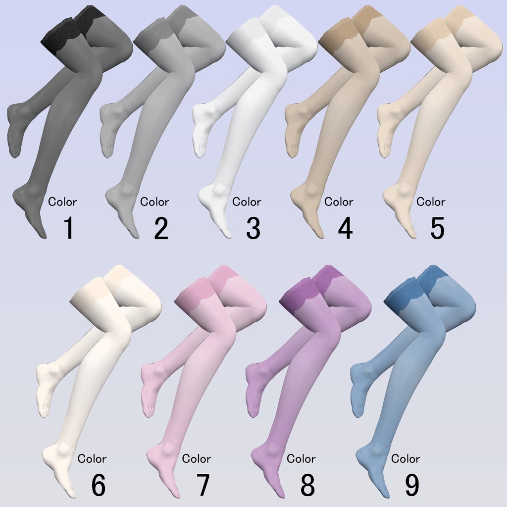 ガーターレスでサイハイなストッキング【VRoid用衣装】