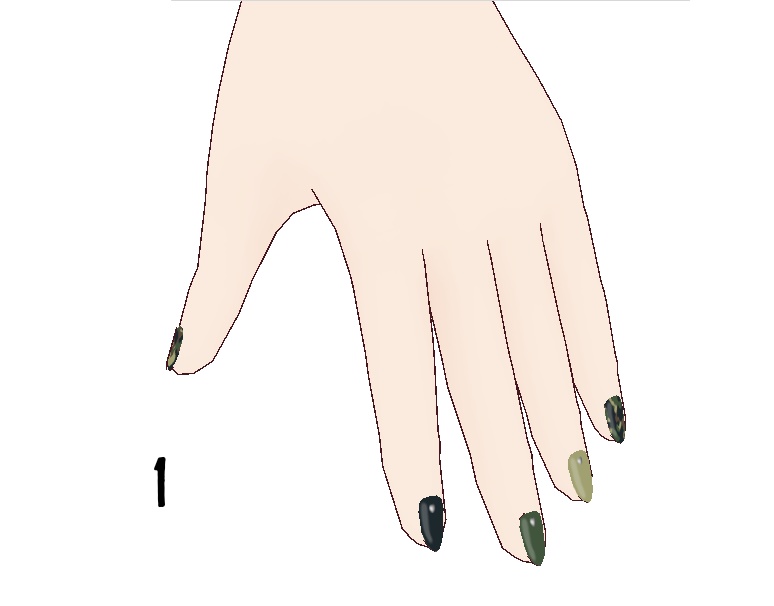 【VRoid】迷彩柄ネイル