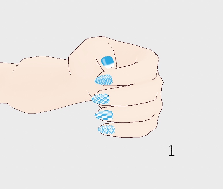 【VRoid】和柄ネイル