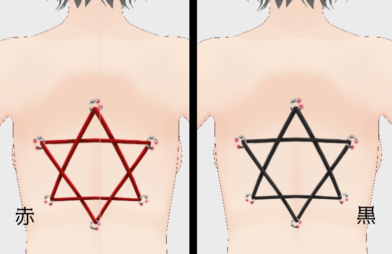 【VRoid】六芒星コルセットピアス