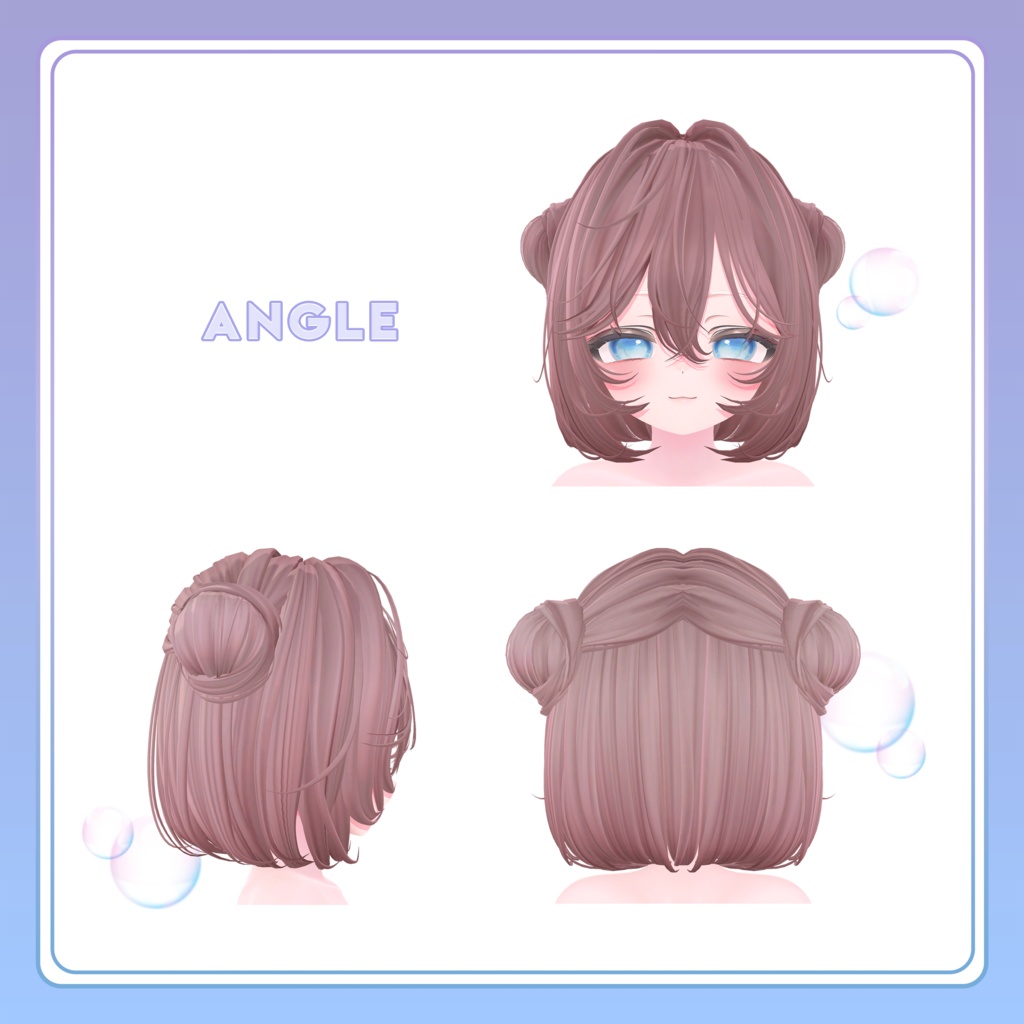 【VRC Hair】⟡Fluffy hair⟡【3Dヘアモデル】
