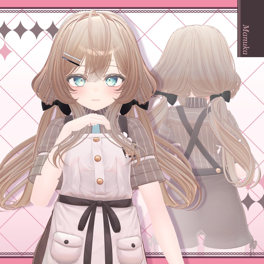 【VRC想定】Cross twin【3Dヘアモデル】