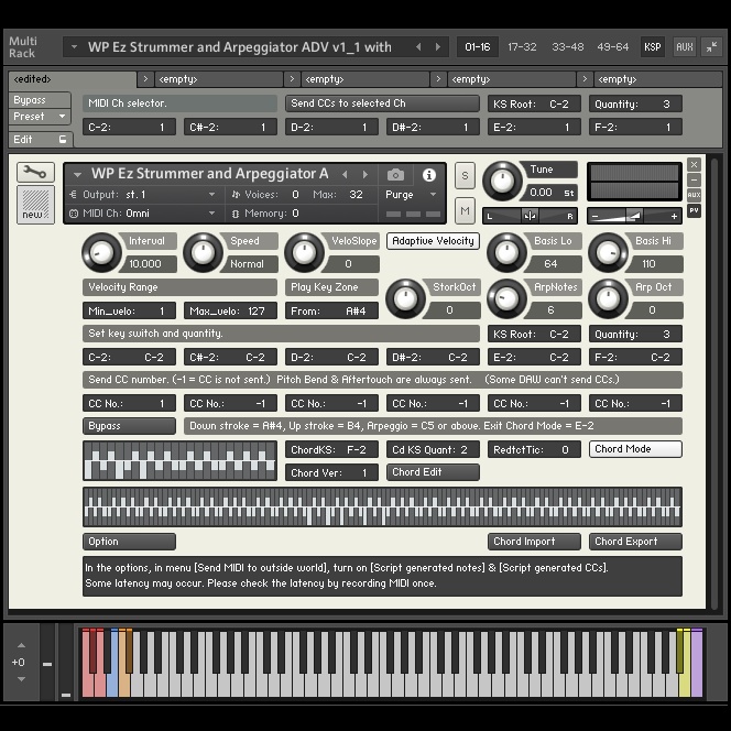 WP Ez Strummer and Arpeggiator ADV [Kontakt MIDI Tool]