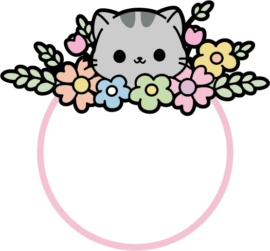 cute floral kitten frame