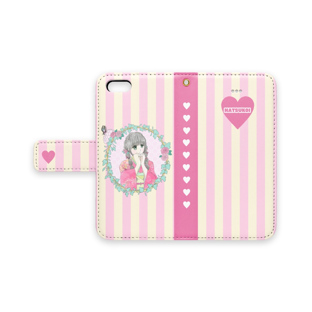 はつこいiphone7 8 Se2ケース ストラップ穴あり ピンク さくらみ屋 Booth