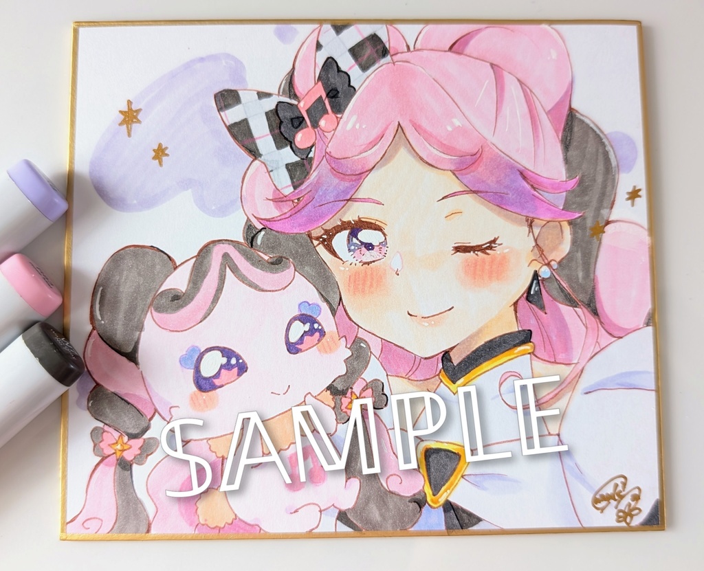 キュアキッス コピックイラスト色紙