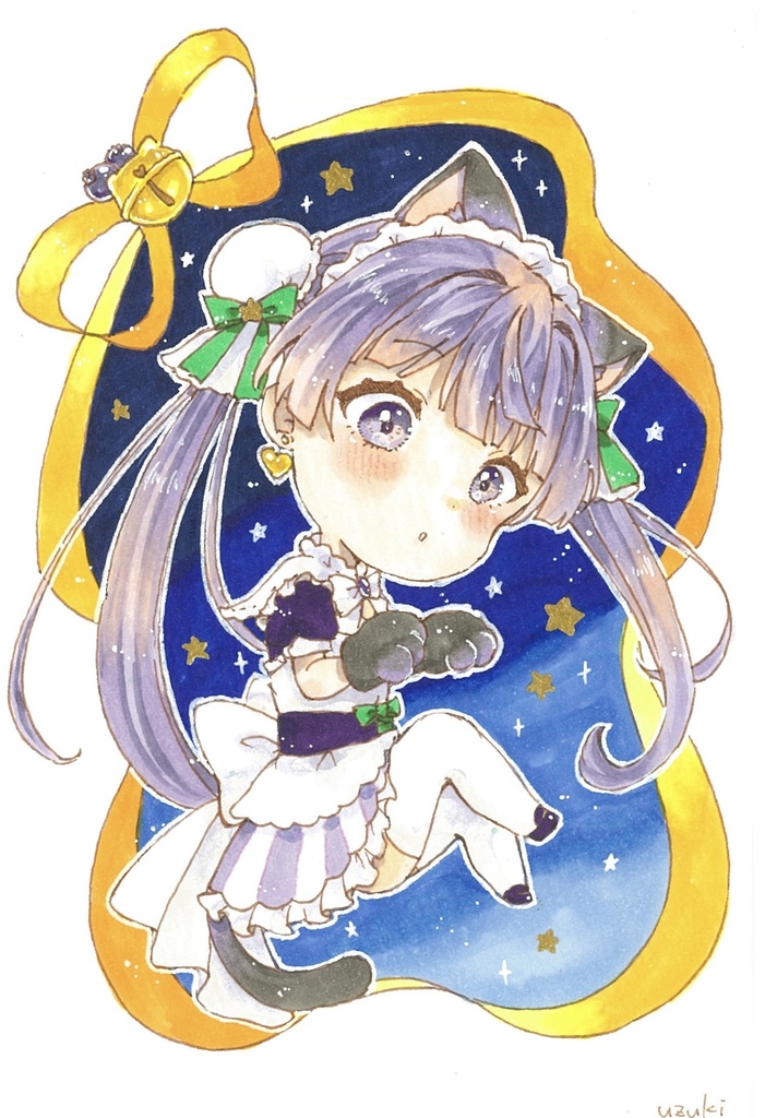 フレームレス/黒猫