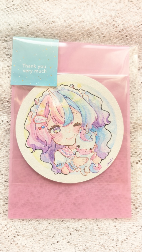 ユニコーンちゃん 手のひらペーパー原画