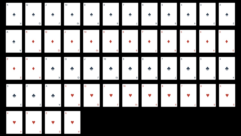 【商用可】シンプル・スタンダード トランプ画像素材セット【高解像度PNG/透過/52枚】