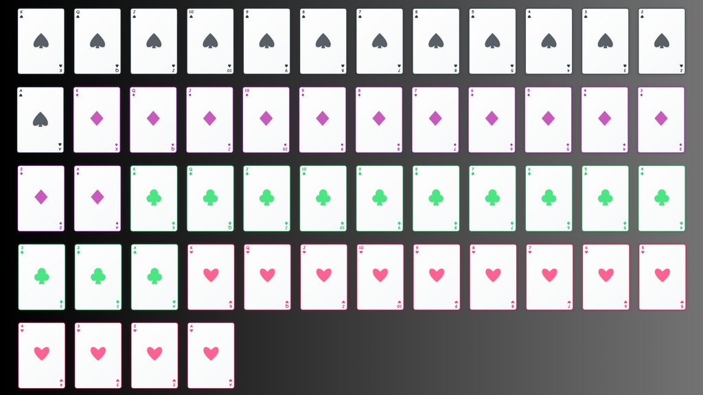 【商用可】パステルカラー・ポップ トランプ画像素材セット【52枚/高解像度PNG】