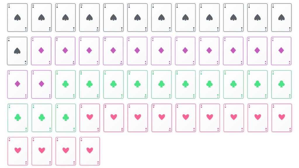 【商用可】パステルカラー・ポップ トランプ画像素材セット【52枚/高解像度PNG】